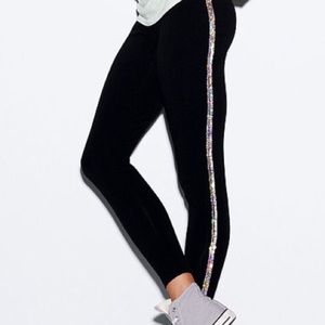 VS PINK sequin stripe leggings